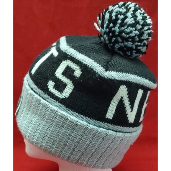 Brooklyn Nets Mitchell & Ness NBA Basketball Team Logo Pom Pom Knit Hat Beanie - Picture 2 of 6